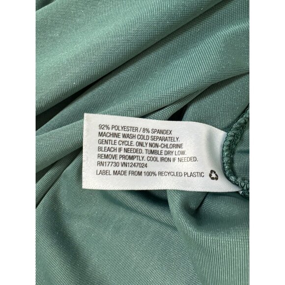 Green Crushed Velvet Square Neck Maxi Dress‎ Size 14W Plus Size X Balloon Sleeve - Picture 7 of 8